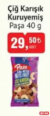 PAŞA ÇİĞ KARIŞIK KURUYEMİŞ 40 G fiyat ve kampanya bilgisi